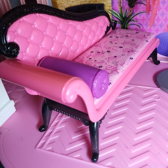 Barbie Dream House Fainting Couch, Sofa Pink and Black Replacement and L… - Picture 6 of 7